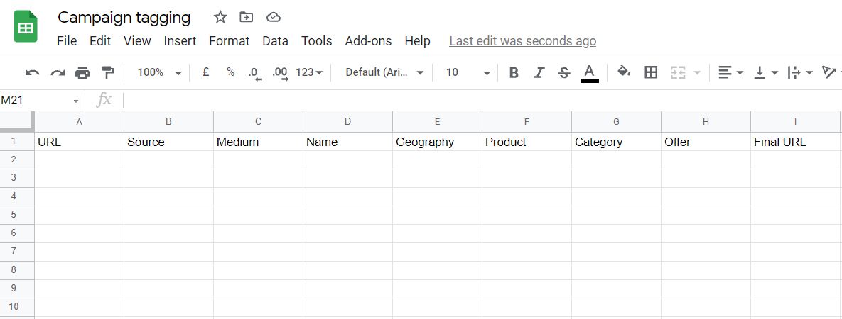 Custom parameters for UTM tagging